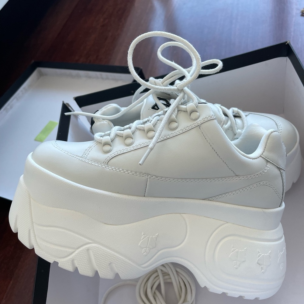 Naked Wolfe SPRINTER WHITE LEATHER Platform Sneaker BRAND NEW